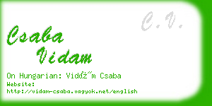 csaba vidam business card